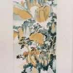 Paysage chinois encres de couleur par Frederique